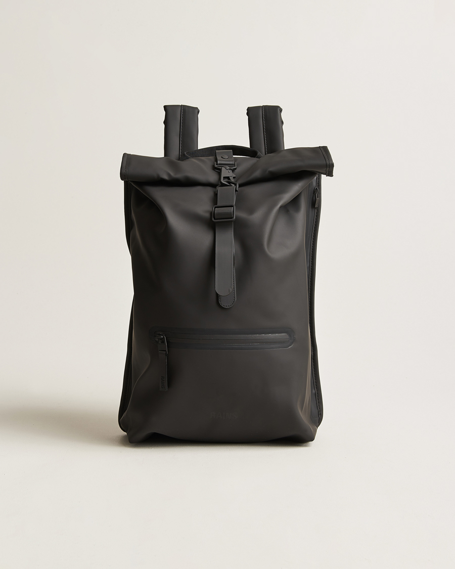 RAINS Rolltop Rucksack Black