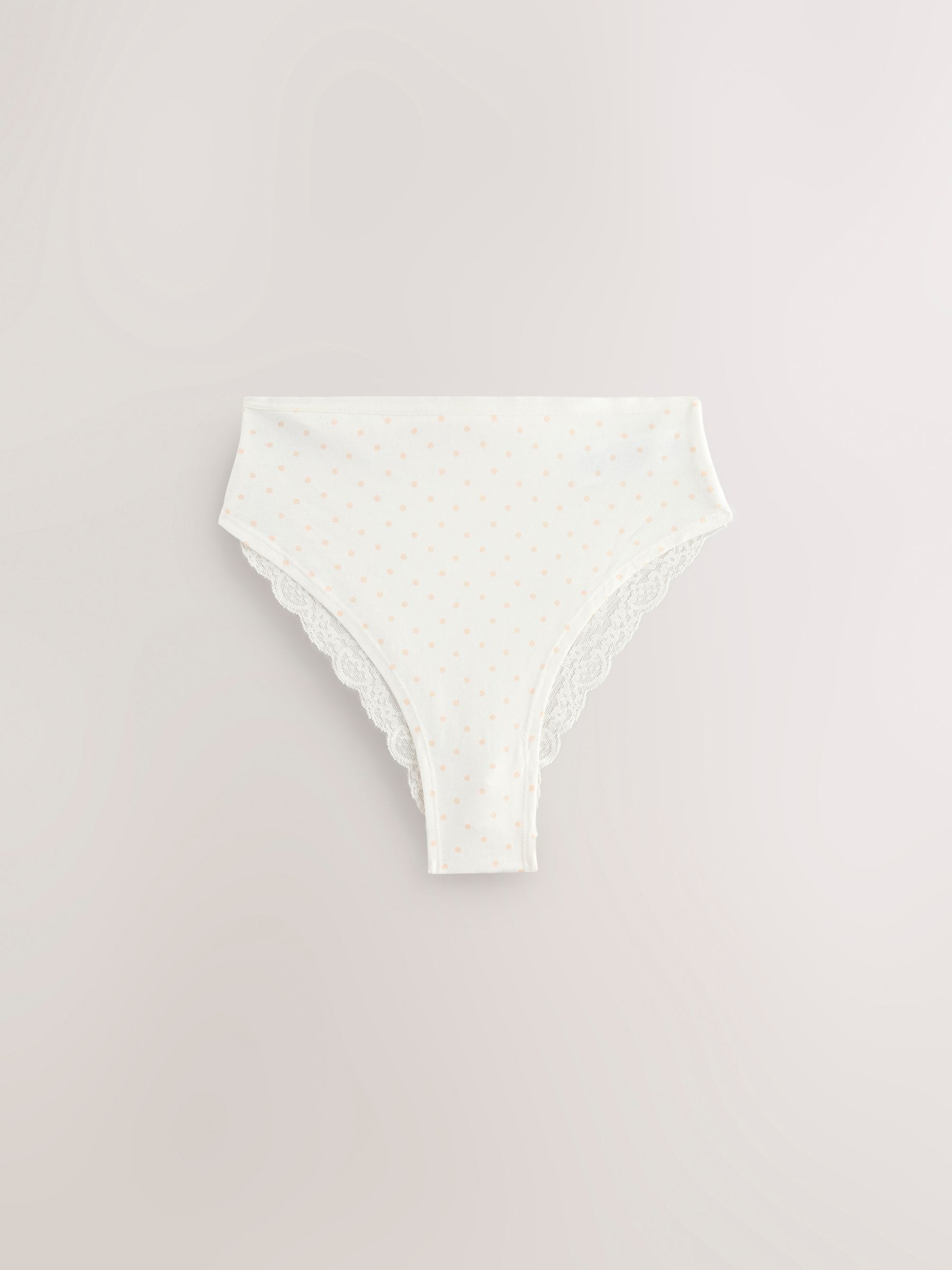 Blauw gebloemd - Katoenen kanten slipjes 4 stuks