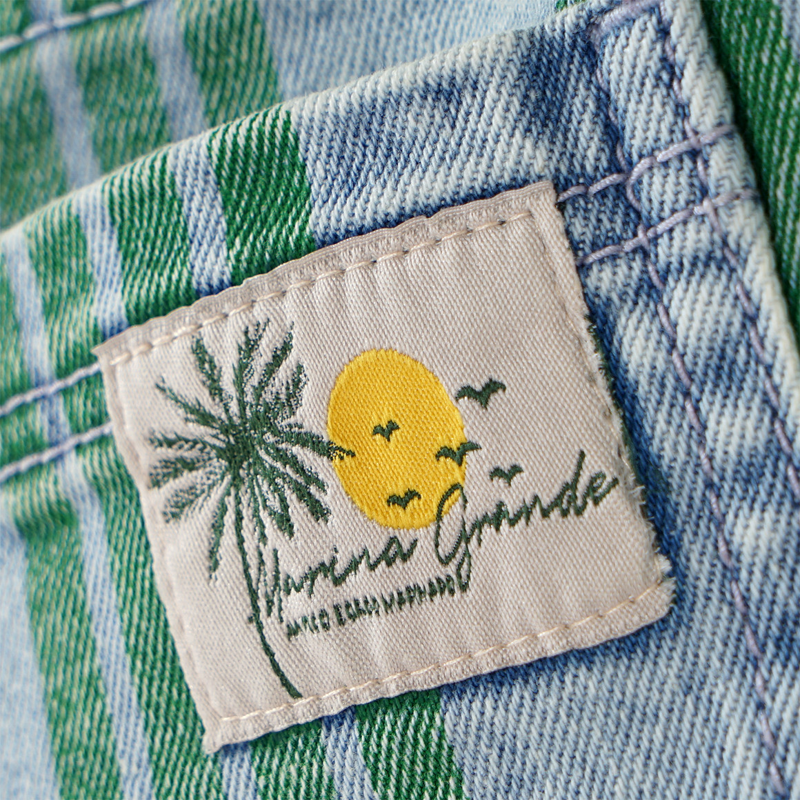 Jonas Nielsen Jungen Jeansshorts mit Streifen-Allover hellblau