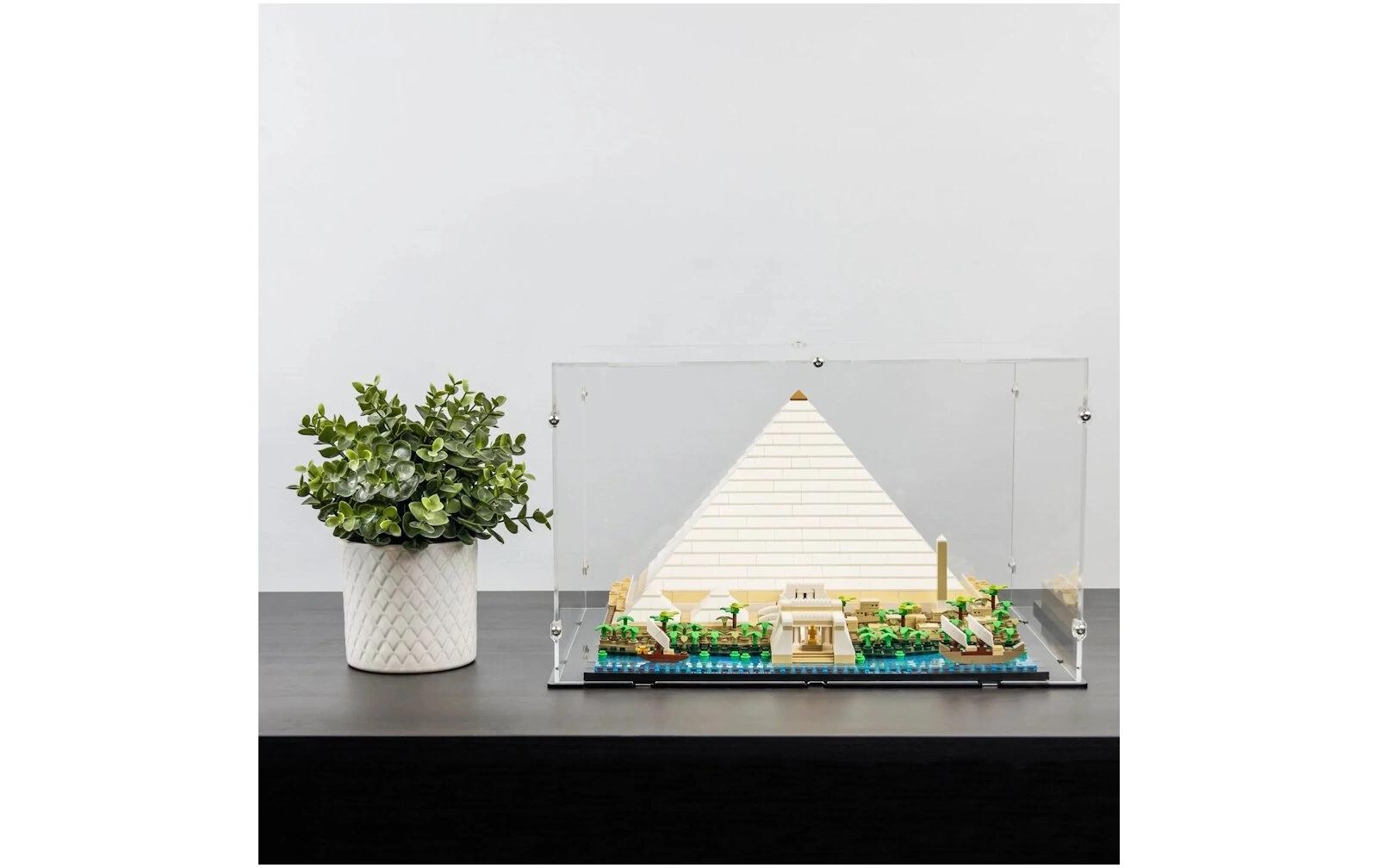 Baukasten Acryl-Display für LEGO 21058 Cheops-PyramideAcry-Display-Box mit schwarzem Boden