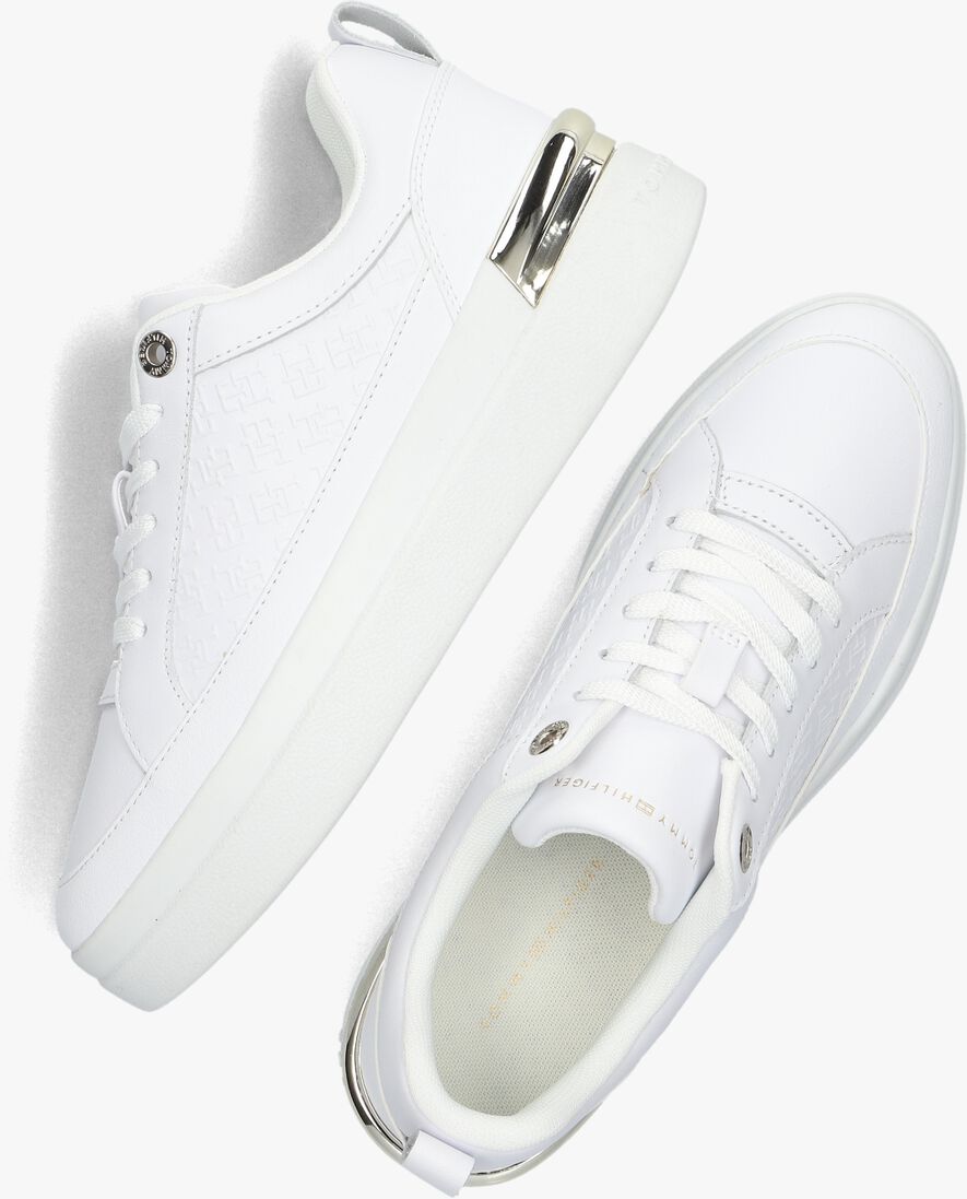 TOMMY HILFIGER witte tommy hilfiger lage sneakers lux court monogram