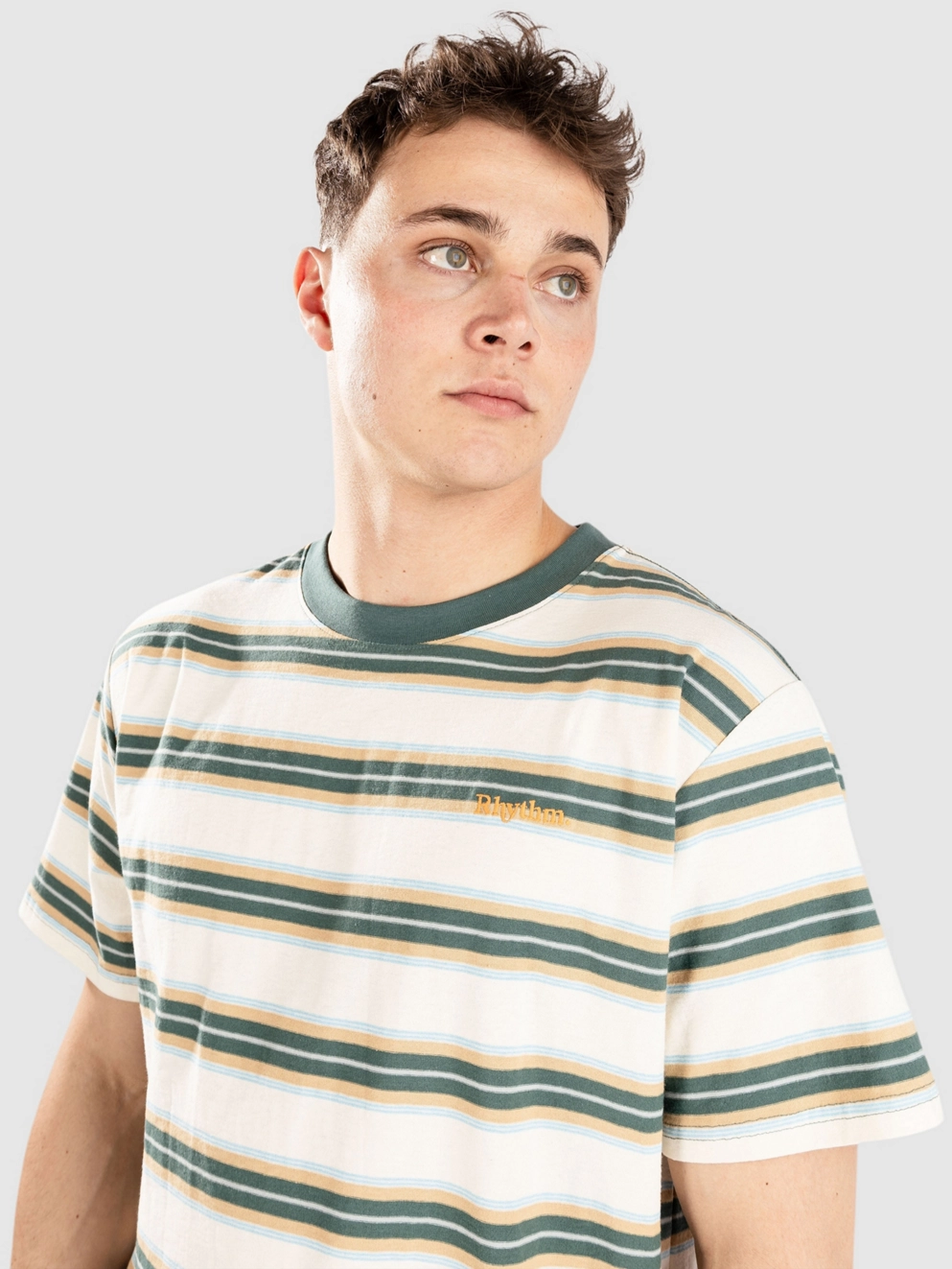 Rhythm Everyday Stripe T-Shirt vintage green
