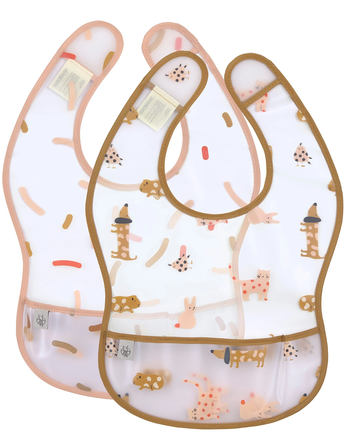 Lätzchen LITTLE MATEYS - EASY CLEAN mit Auffangschale 2er Set in spicy orange