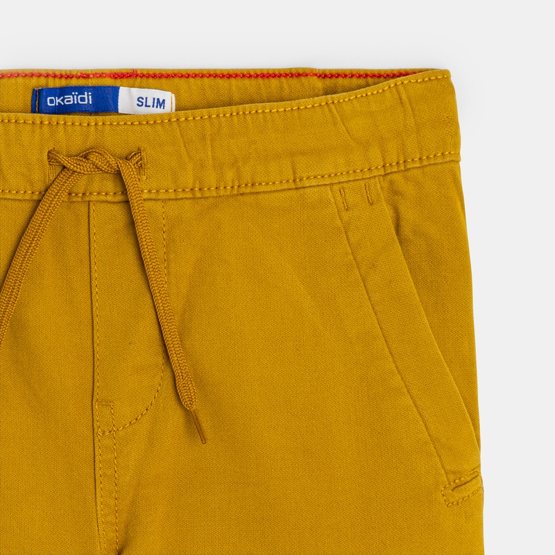 Pantalon cargo en toile jaune garçon