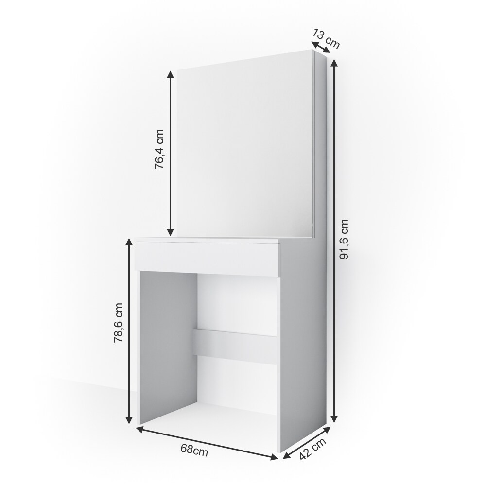 Vicco Schminktisch Melle Weiß 68 x 155 cm Schlafzimmer
