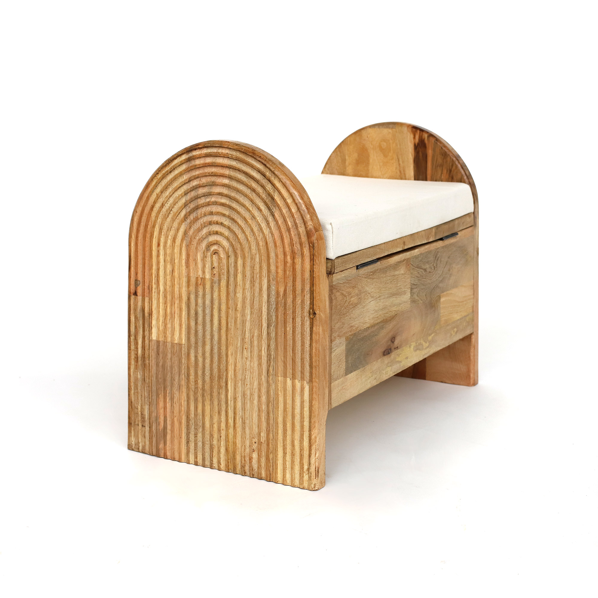 Sitztruhe 'Carlson' mit Kissen, Mangoholz, B 64 cm, H 50 cm, L 35 cm von fischer's lagerhaus