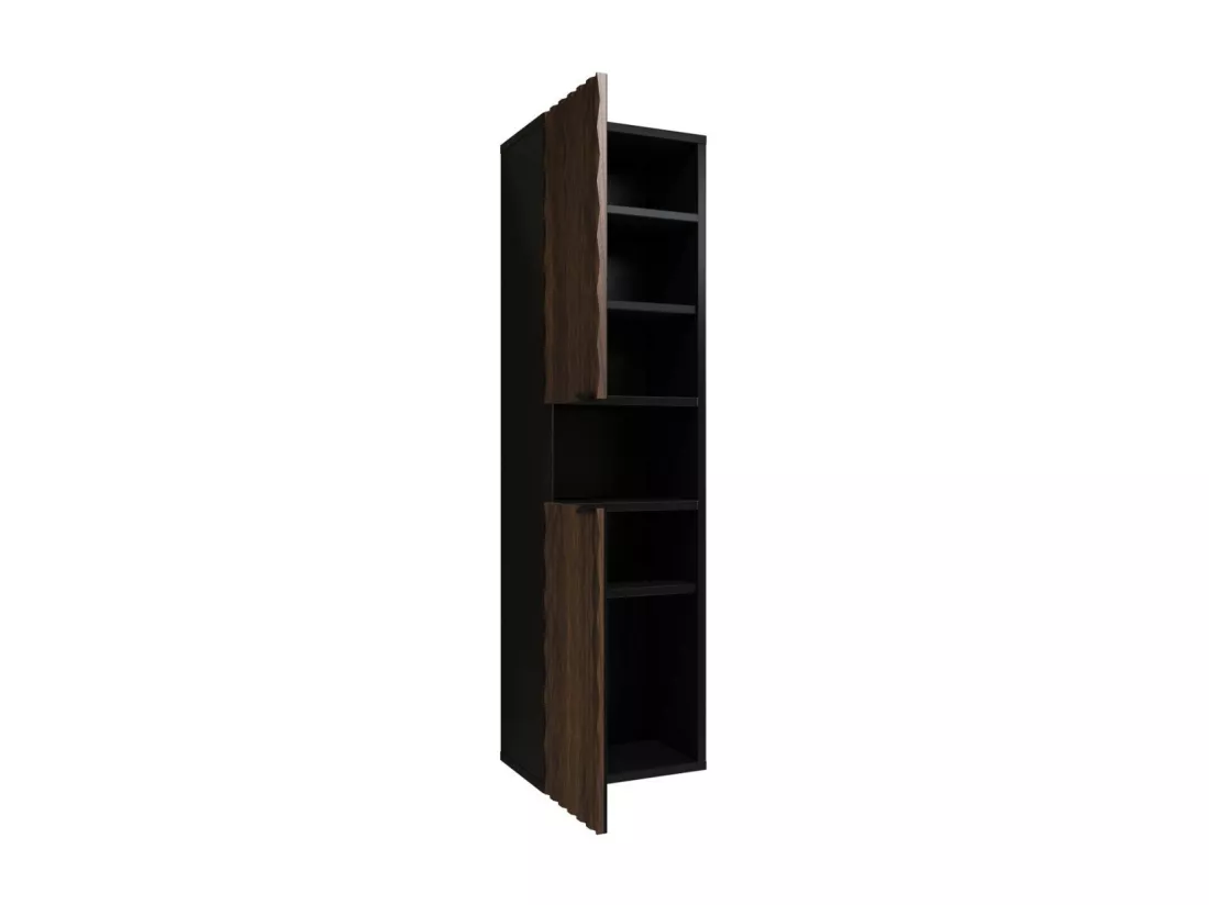 Colonne de salle de bain collection KING – Chêne foncé et noir