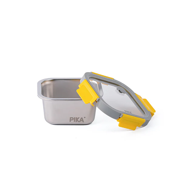 Boîte de conservation en inox carrée 600 ml compatible micro-ondes Pik