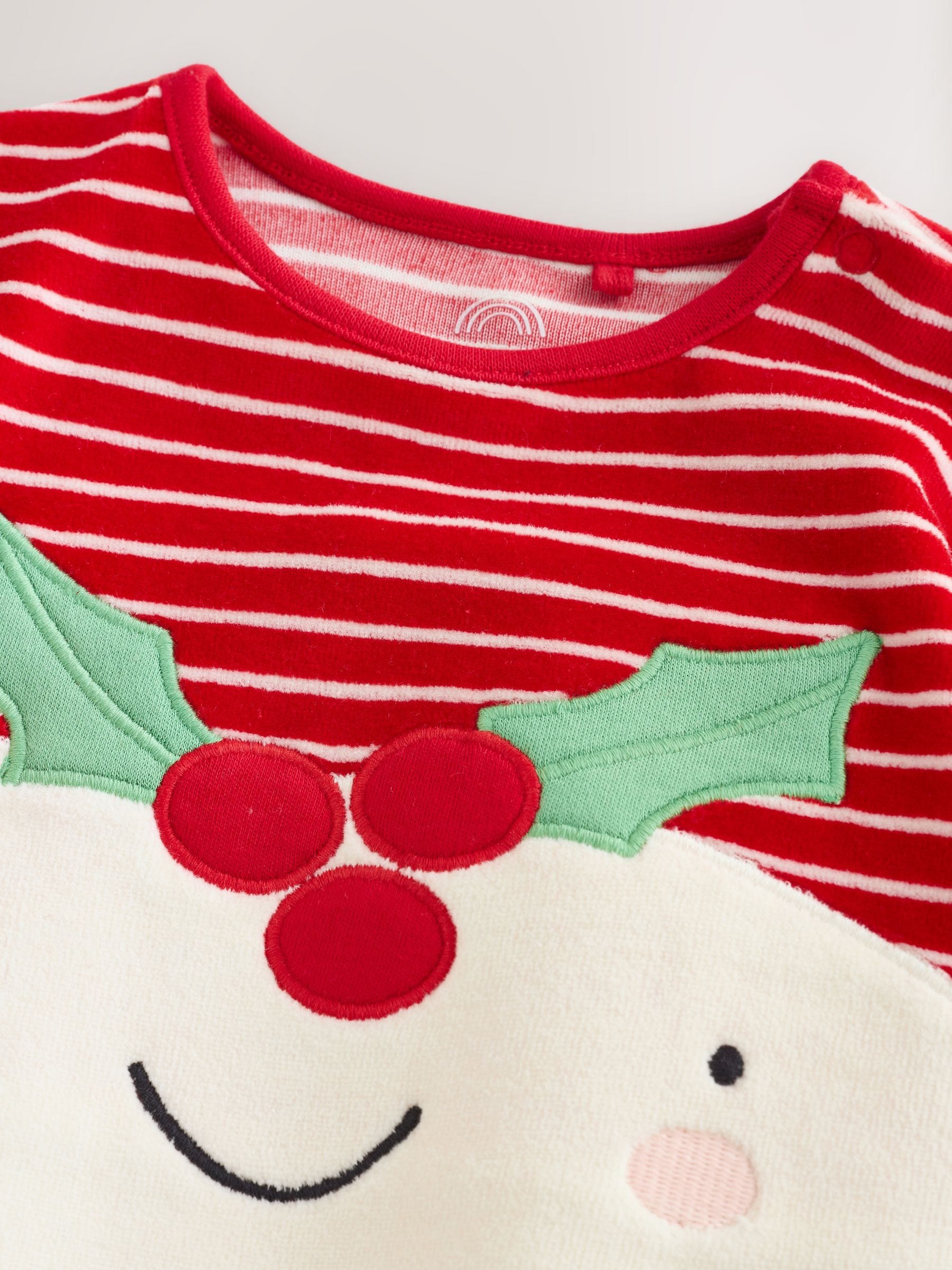 Bruine pudding - Baby kerst verkleed pyjama (0mnd -2jr)
