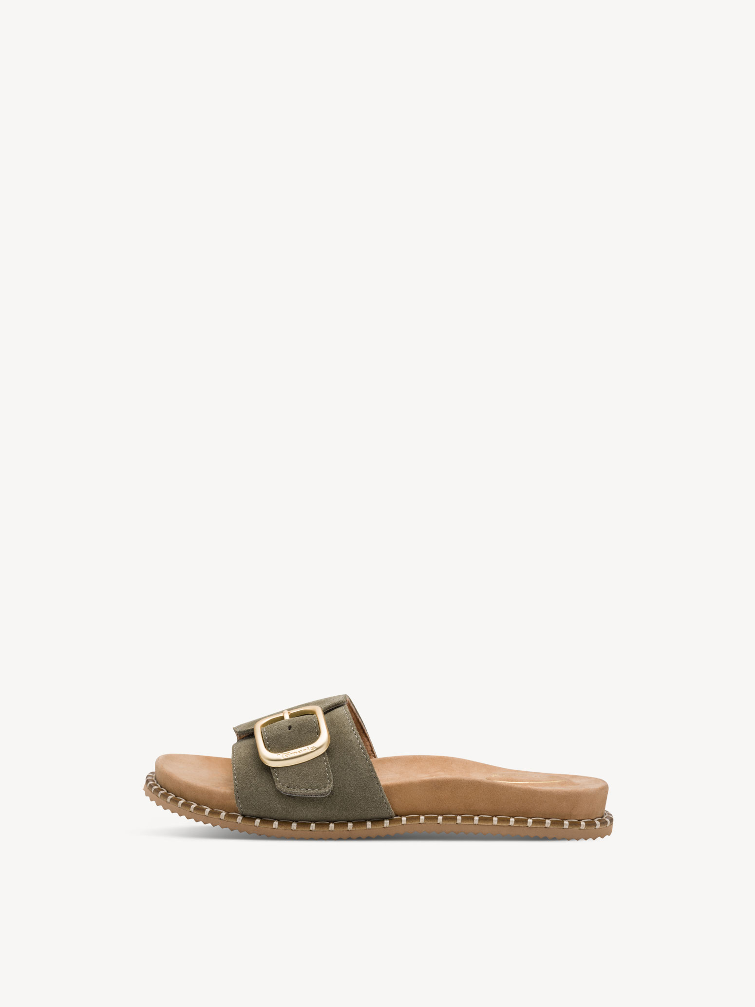 Leren Slipper - khaki