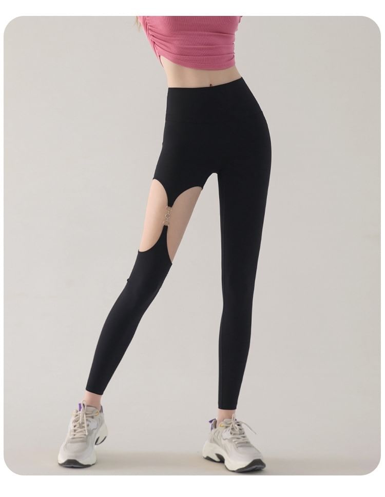 Sishan - Sportlegging met hoge taille en uitsparingen