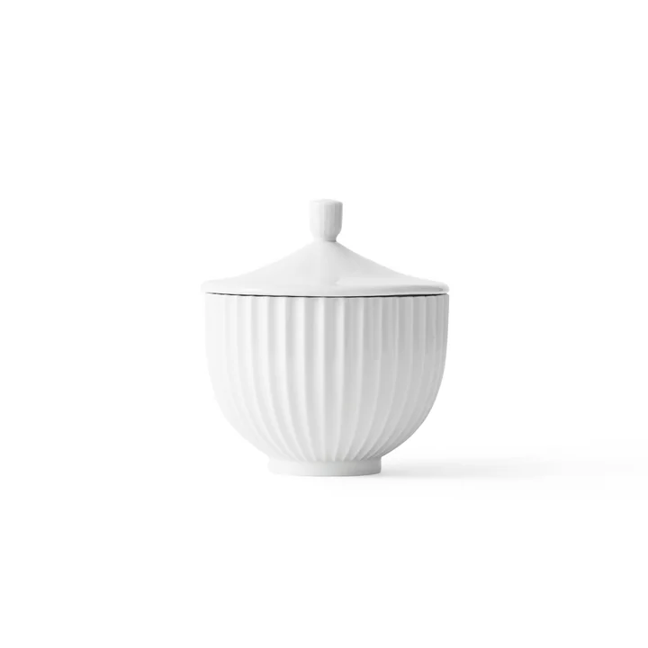 Lyngby Porcelæn - Bonbonniere, Porzellan, weiss, ø 14 cm