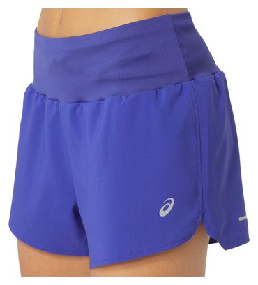 Short Asics Road 3.5in Bleu Femme
