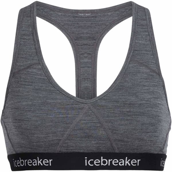 Brassière running ICEBREAKER SPRITE RACERBACK BRA W GRITSSTONE HTHR BLK