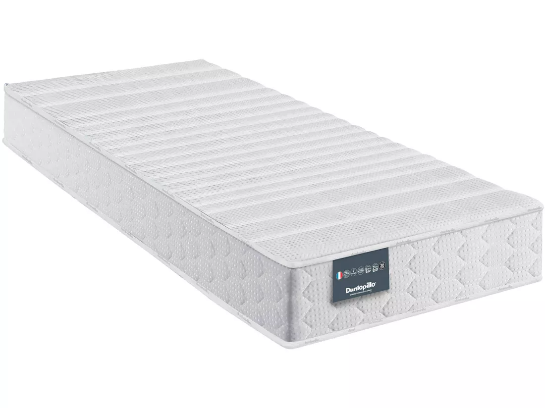 Matelas pour sommier relaxation Dunlopillo 100% latex 20cm DAHLIA 2x90x200