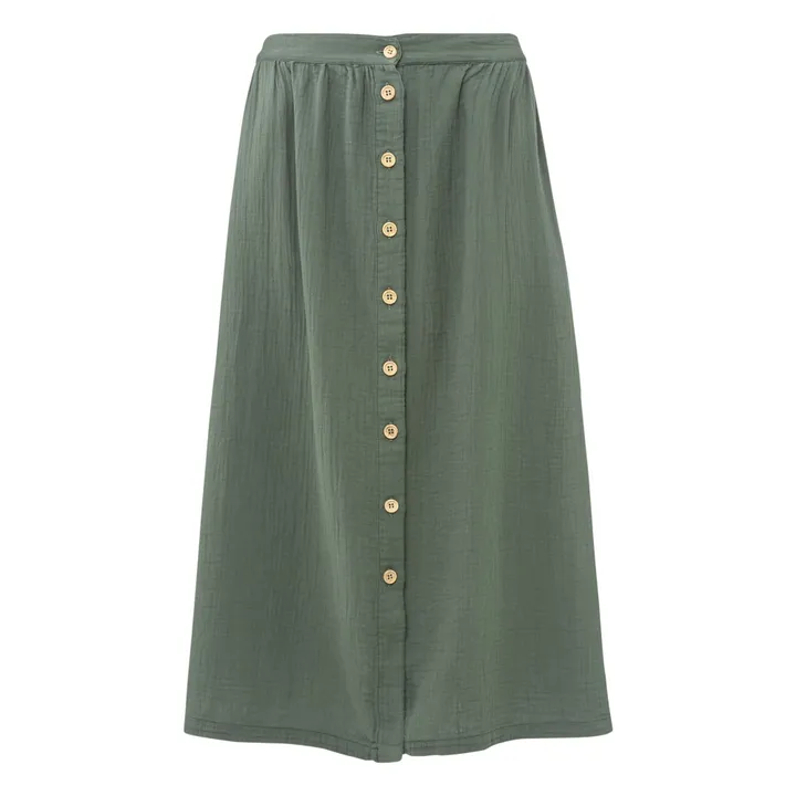 Marlot Paris Jupe Midi Gaze de Coton Minette - Collection Femme  | Laurier