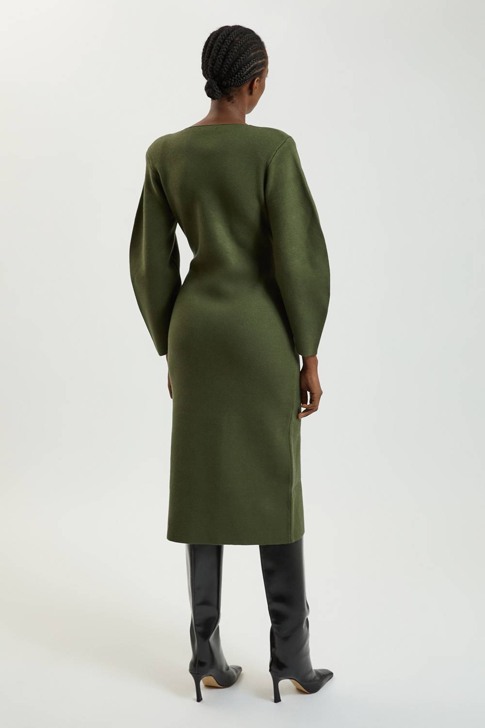 KarenMillen Robe Tricotée Cintrée À Double Boutonnage D'inspiration Militaire Aspect Laine