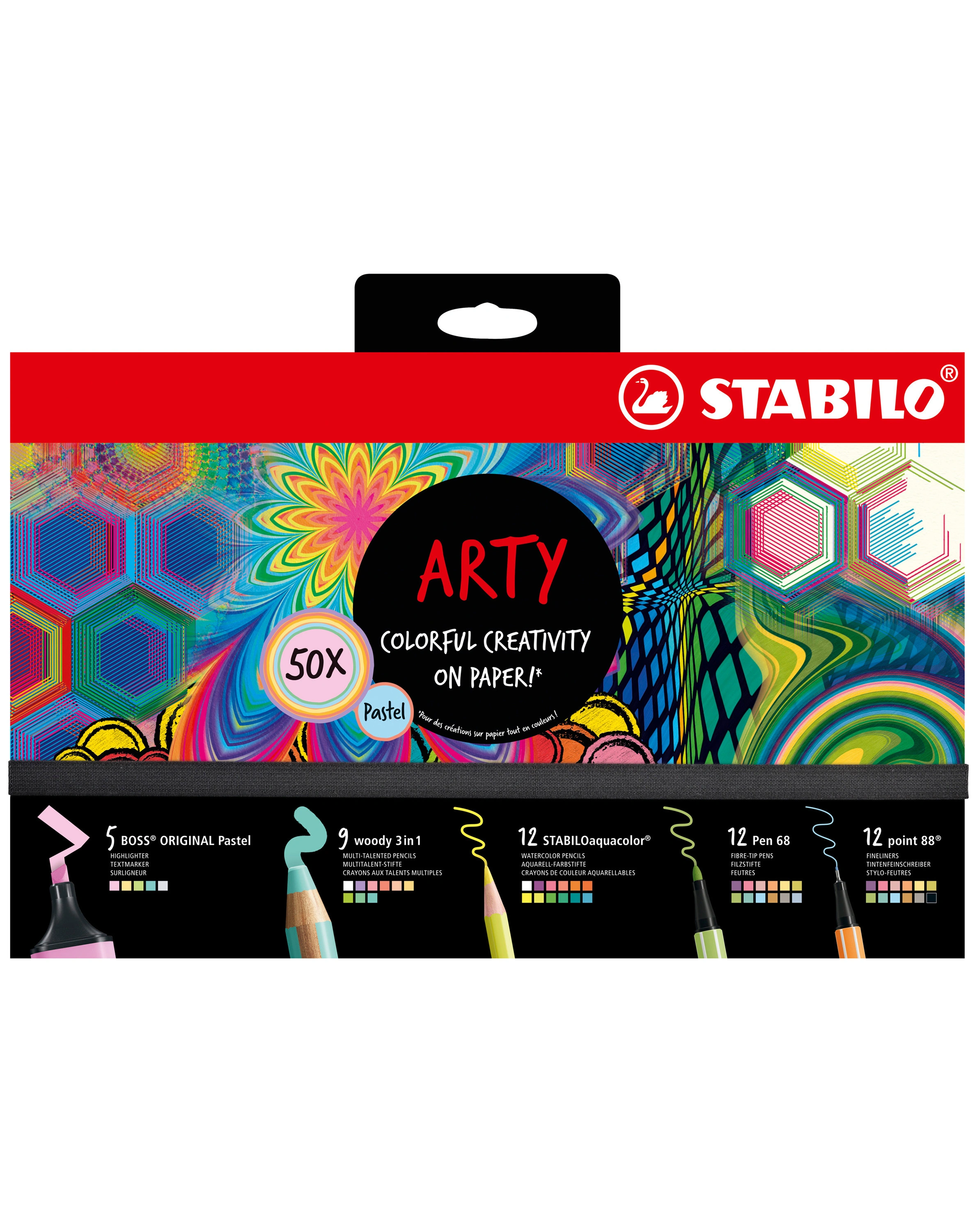 Stifte Set STABILO® ARTY Creative Pastel 50er-Pack