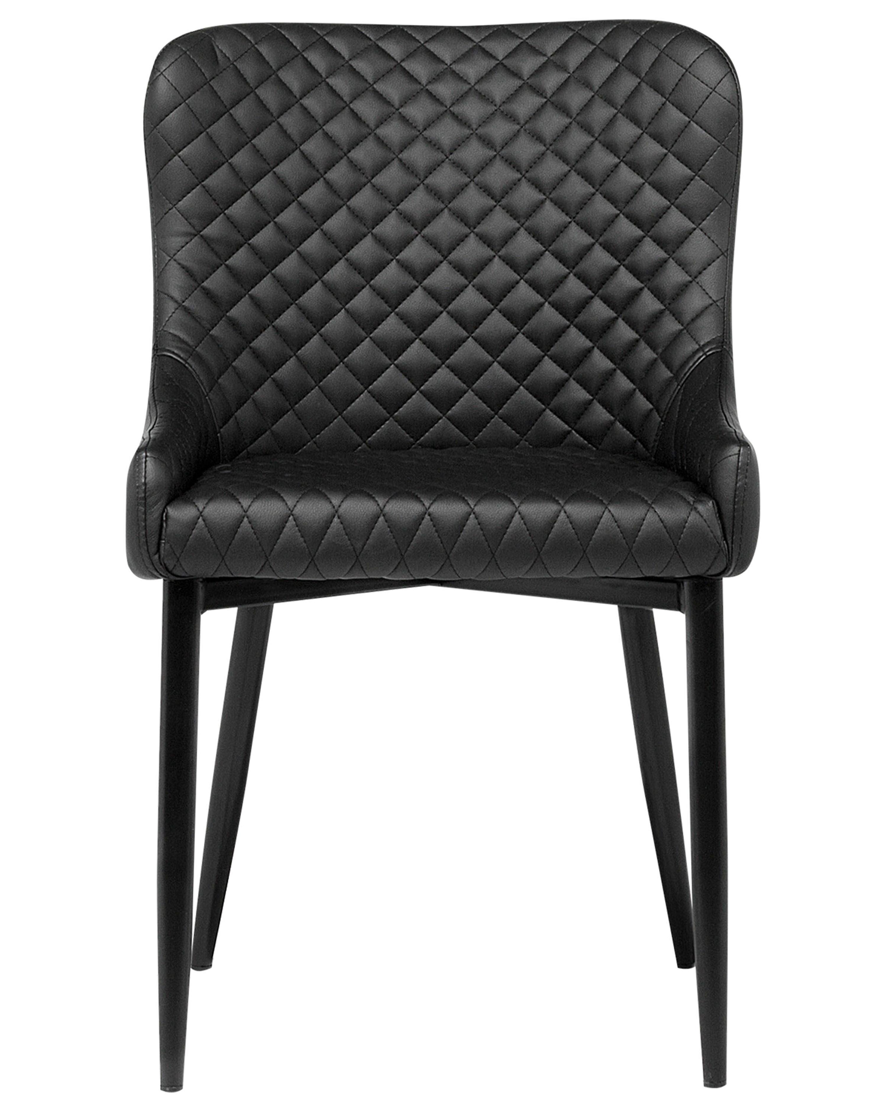 Set van 2 eetkamerstoelen SOLANO Kunstleer Zwart