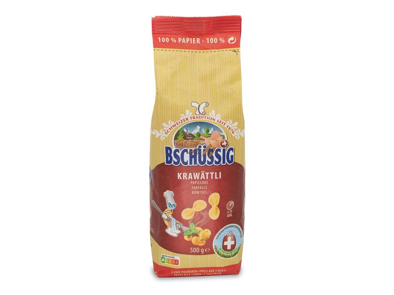 Bschüssig Teigwaren Krawättli 500 g Pasta aus der Schweiz