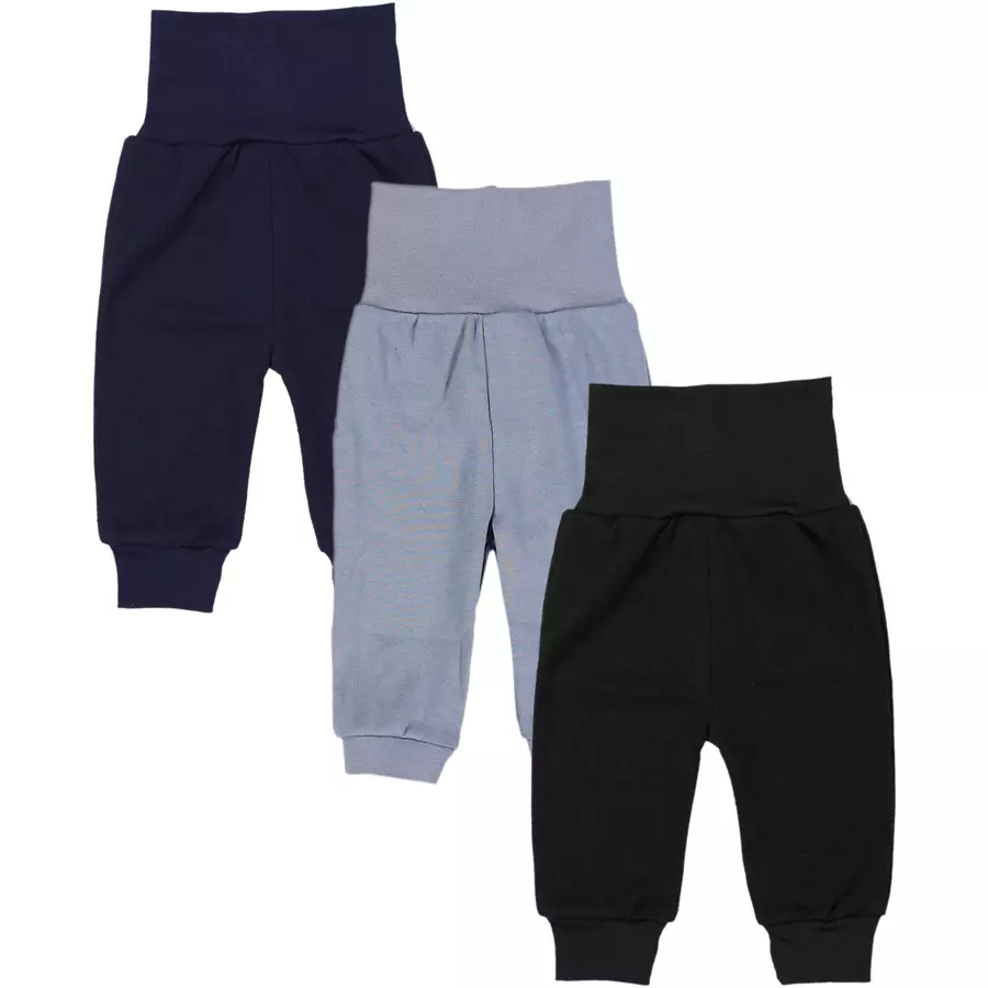 TupTam Baby Jungen Lange Pumphose 3er Pack schwarzgrau