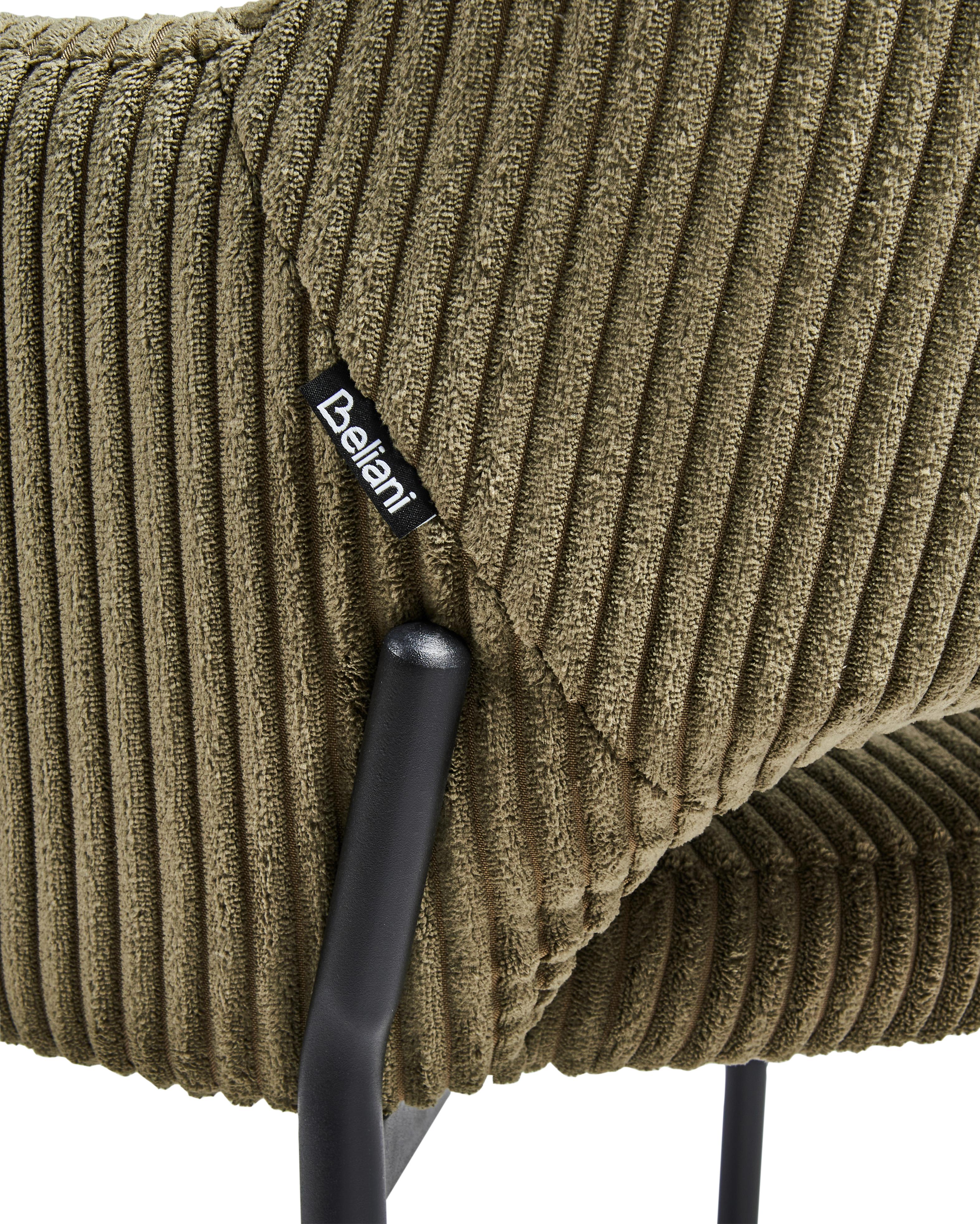 Set van 2 eetkamerstoelen RATON Corduroy Olijfgroen