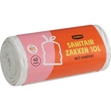 Jumbo Sanitairzakken met Handvat 10 L 40 Stuks