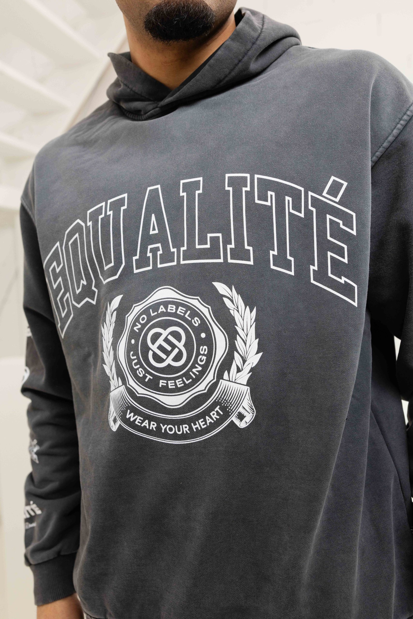 Equalité College Hoodie Heren Donkergrijs
