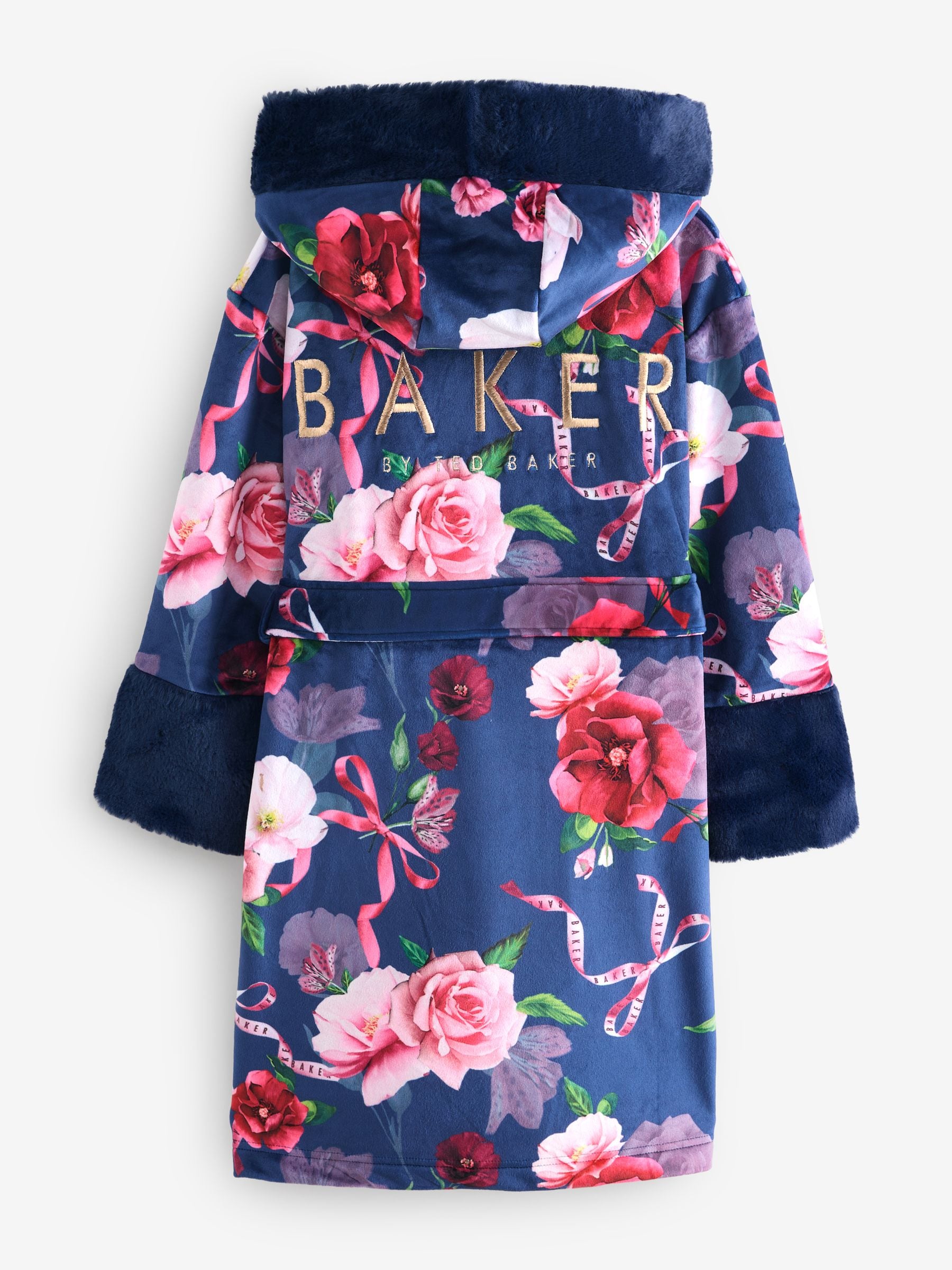 Marineblauw - Baker by Ted Baker All Over Floral Print Robe