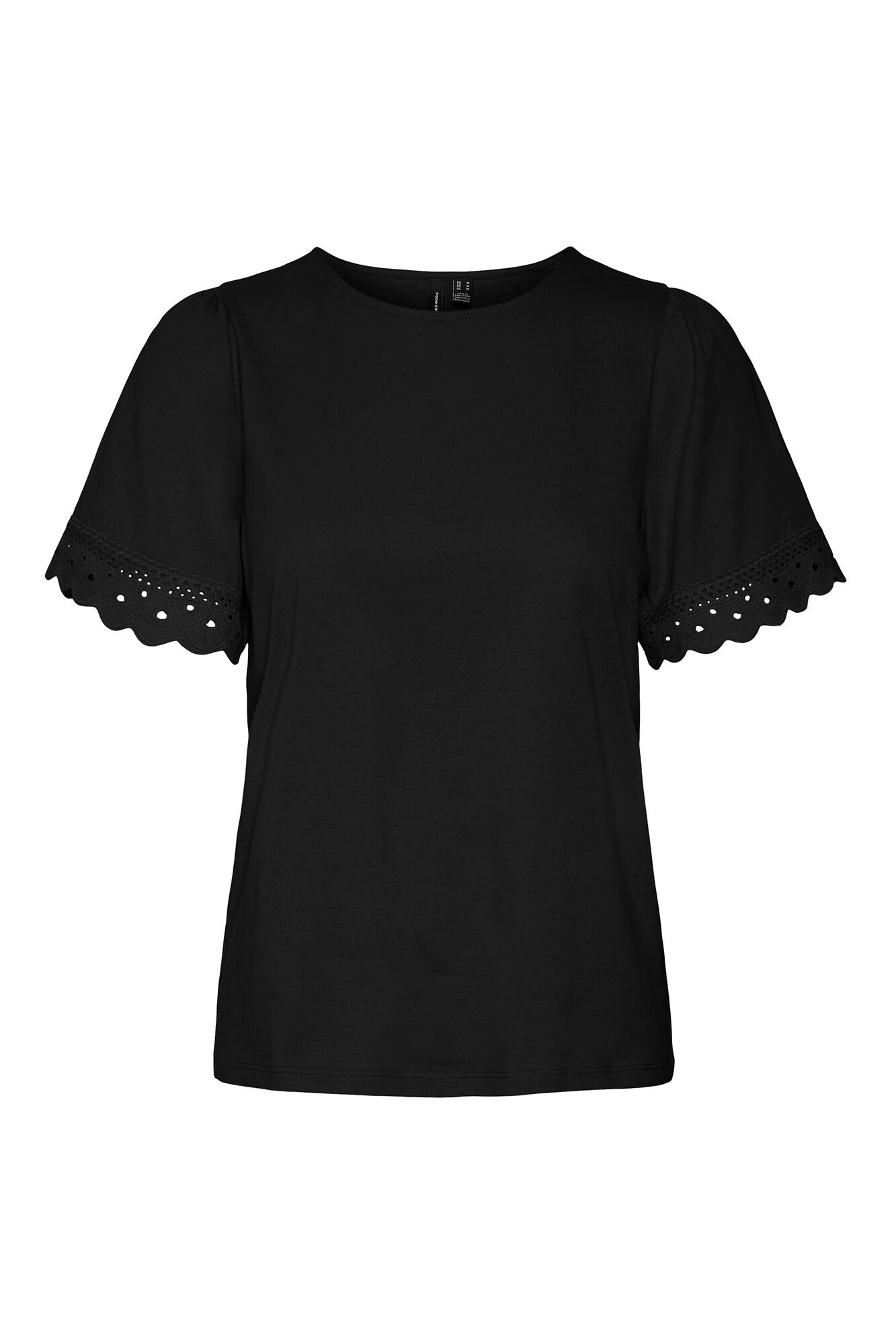 Blusa de algodão de manga curta - Preta