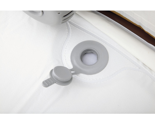 Bestway® LAY-Z-SPA® Helsinki AirJet™ opblaasbare hottub met 180 luchtjets, multifunctionele pomp, geïntegreerde verwarmingsfunctie en afsluitbare thermische afdekking, bruin