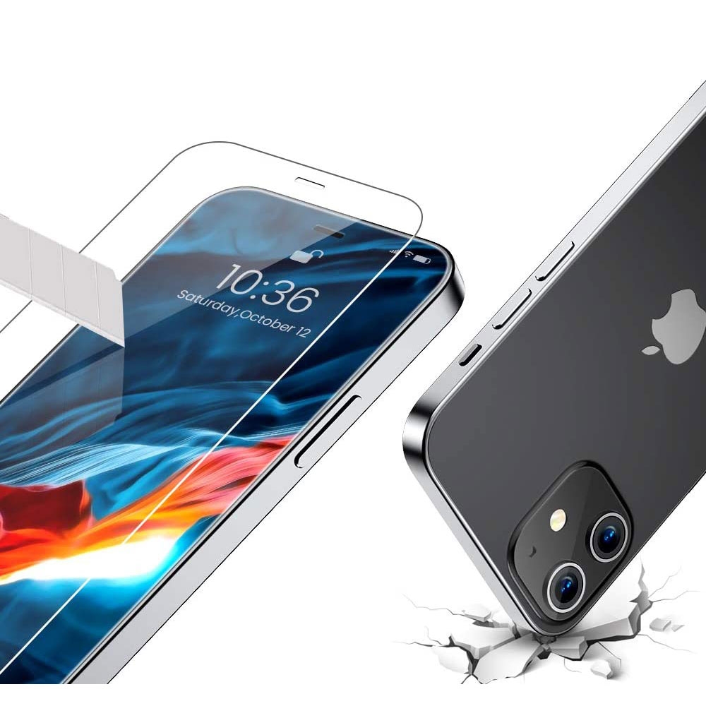 (2er Set) iPhone 12 / iPhone 12 Pro Panzer Glas Display   Montagerahmen Case Friendly