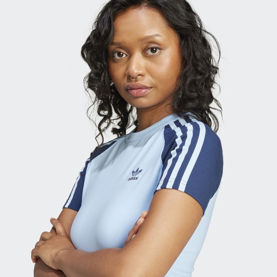 Adidas Original T-shirt slim manches raglan 3 bandes Adicolor