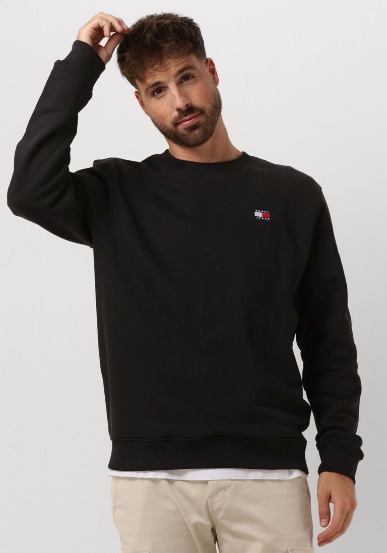 TOMMY JEANS zwarte tommy jeans trui tjm reg badge crew ext