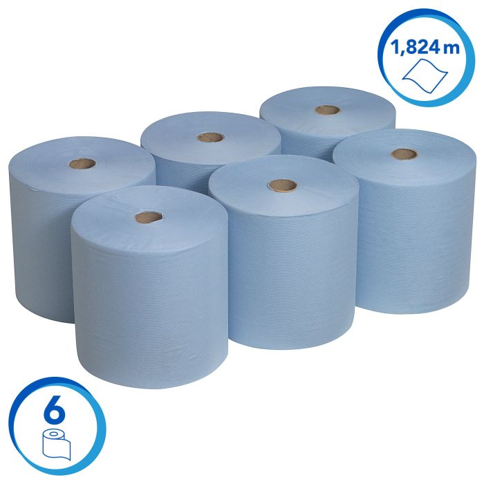 Scott 6668 6st Handdoekenrol 1-Laags Airflex Blauw (6668)