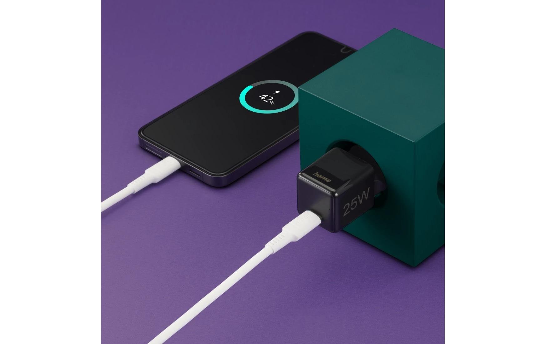 USB-Wandladegerät Mini-charger USB-C 25 W SchwarzSuper-Mini-GaN-Ladegerät USB-C