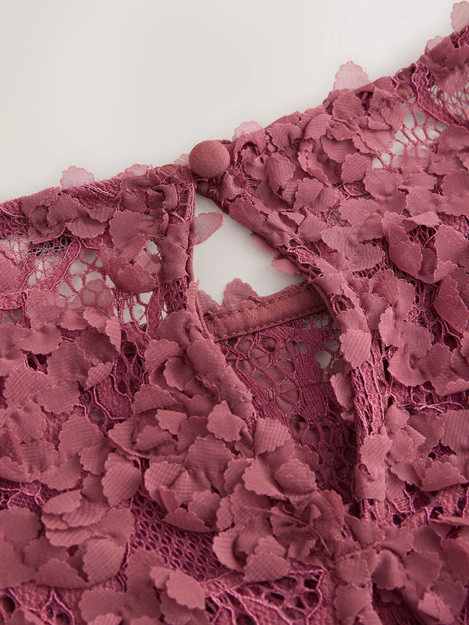 Mauve-paars - 3D Floral Long Sleeve Crew Neck Top