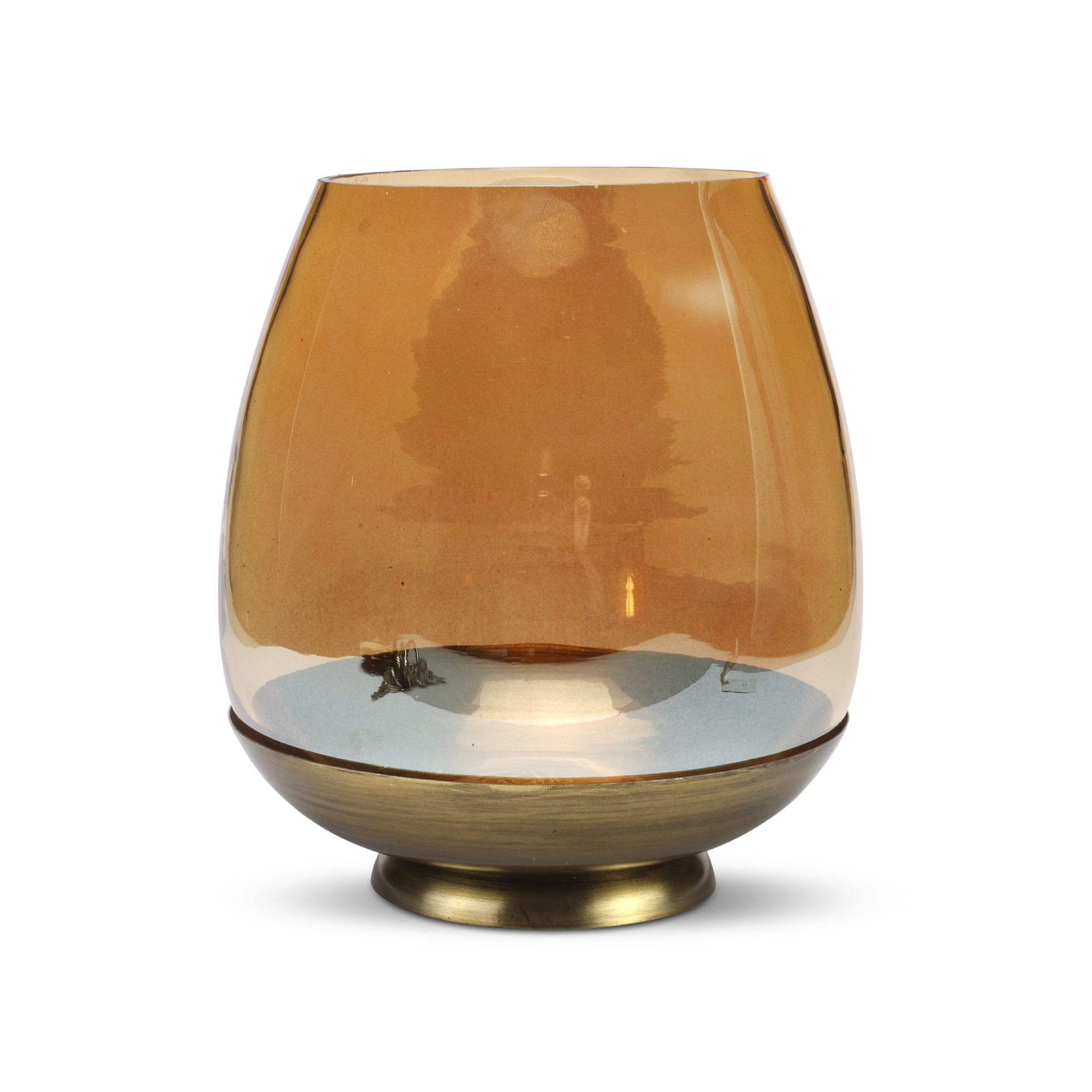 Windlicht 'Bija', gold, H 17 cm, Ø 15 cm von fischer's lagerhaus