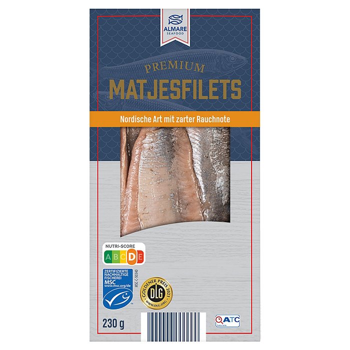ALMARE Matjesfilet mit Sauce 230 g, Zarte Rauchnote