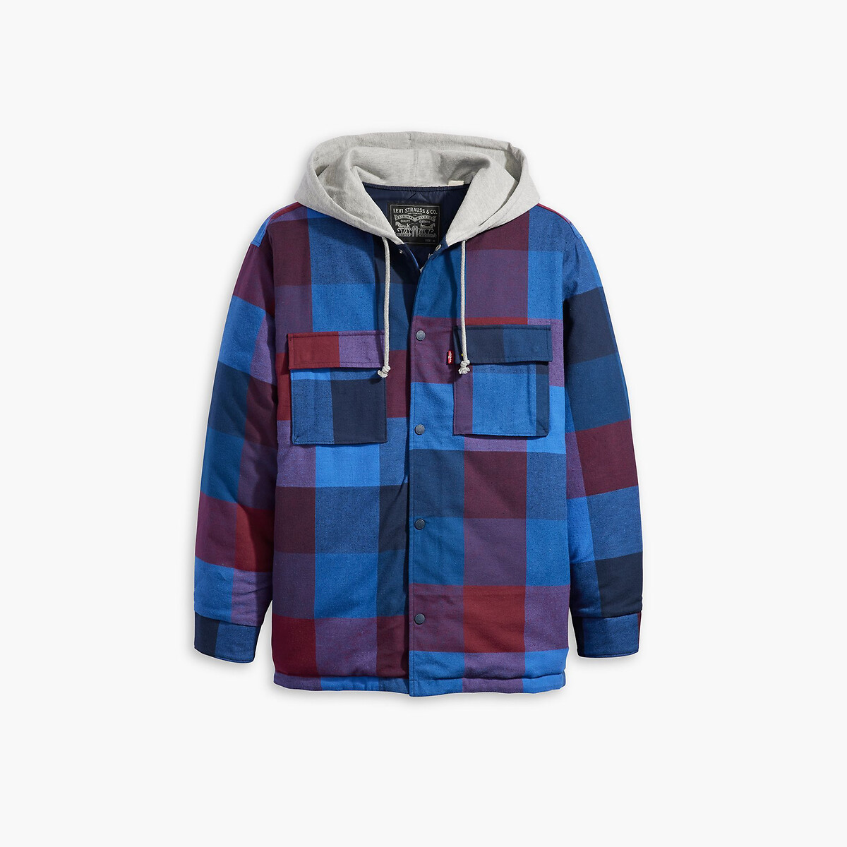Jaqueta com capuz lisa da Levi's, 2 materiais