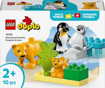LEGO DUPLO Town 10442 Villdyrfamilier: Pingviner og løver