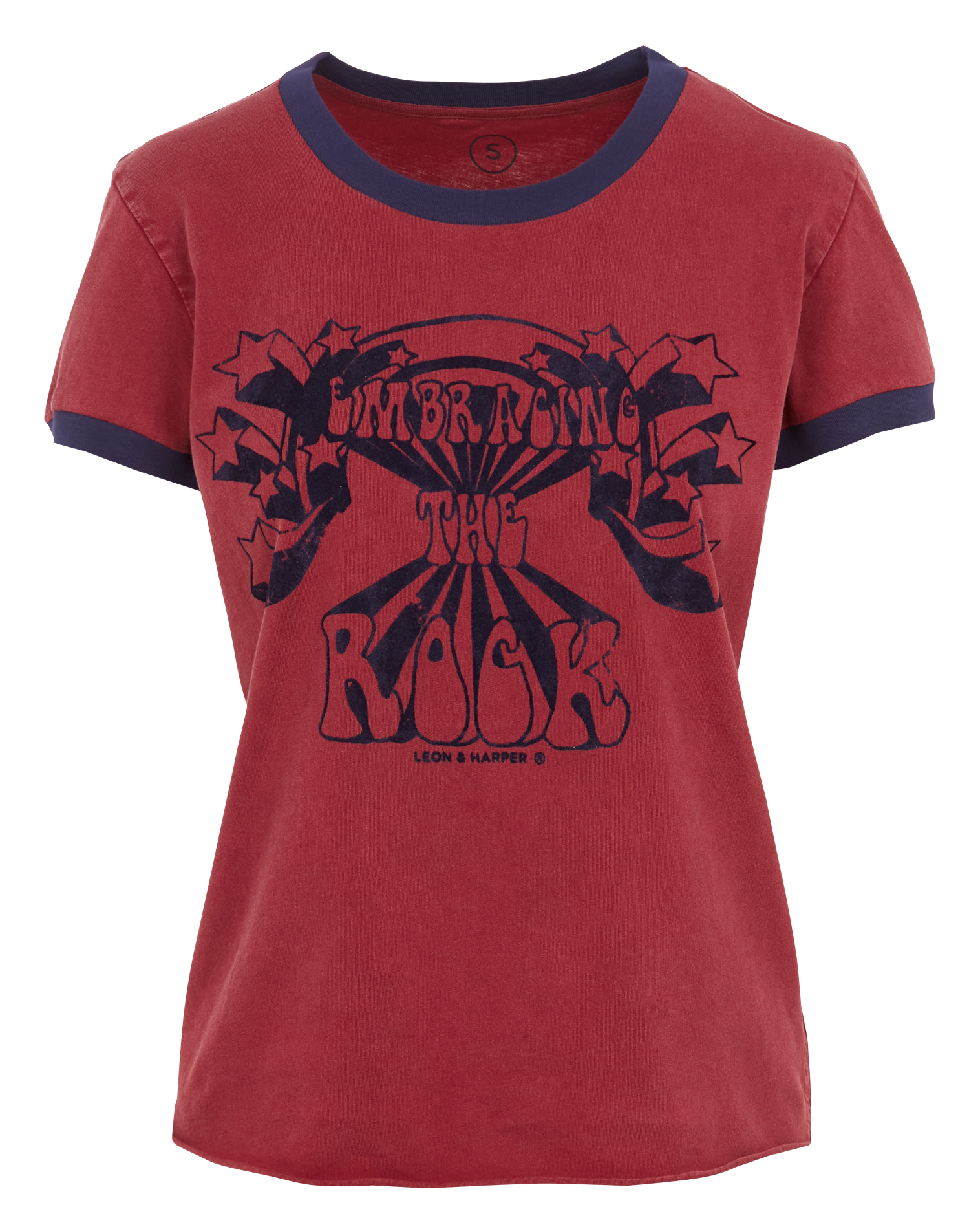 TORO - Tee-shirt col rond sérigraphie velours en coton bio| Rouge