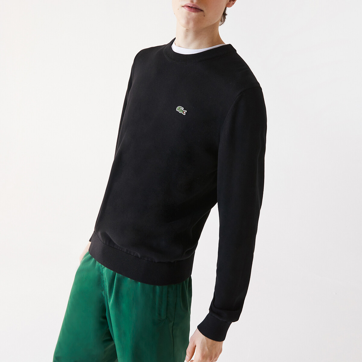 LACOSTE<br>Suéter de gola redonda em algodão orgânico