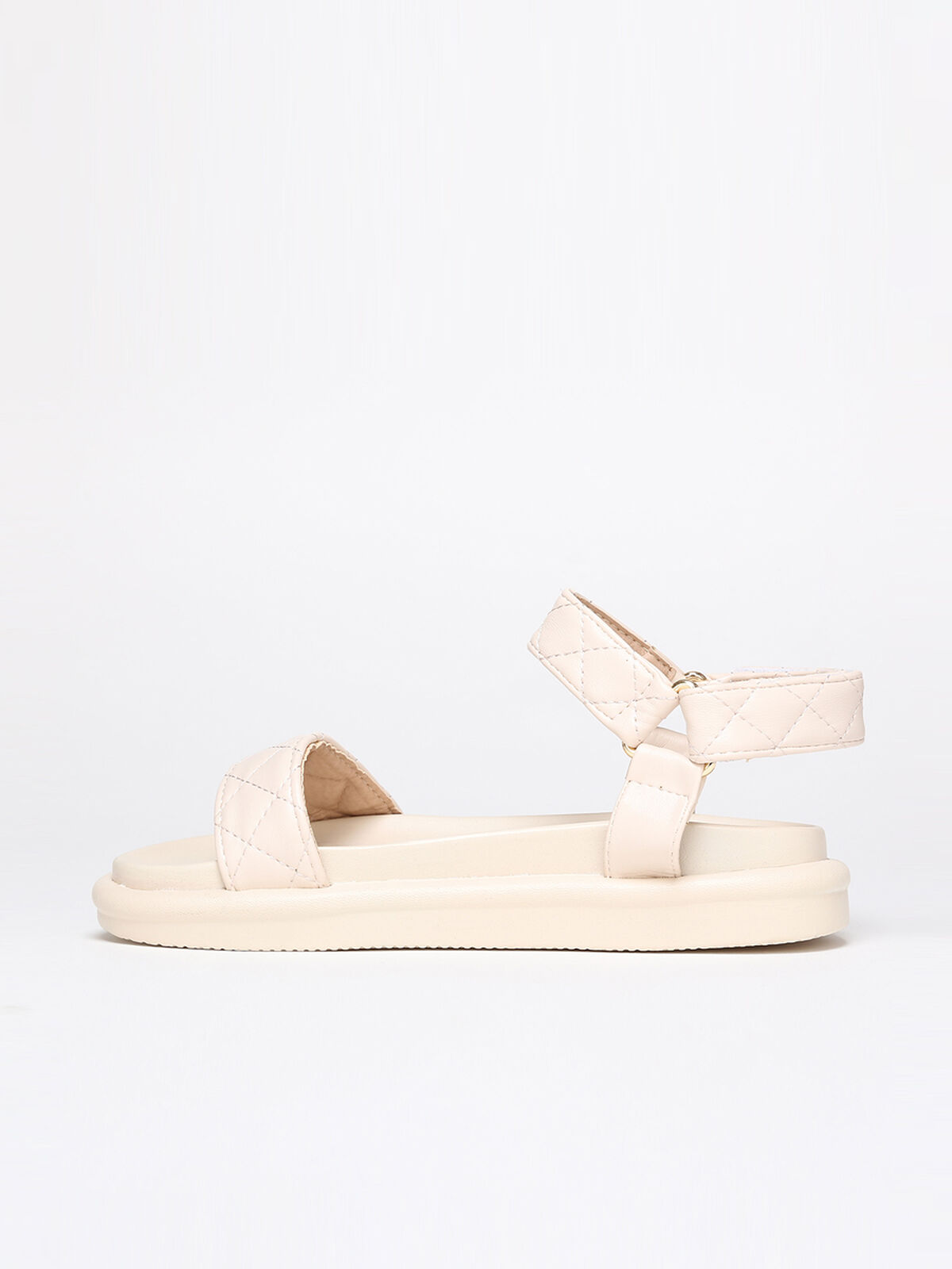 Sandales matelassées à plateforme- Beige