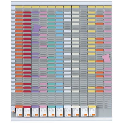 Nobo - Planning annuel à fiches T - 12 colonnes - 80 x 96 cm