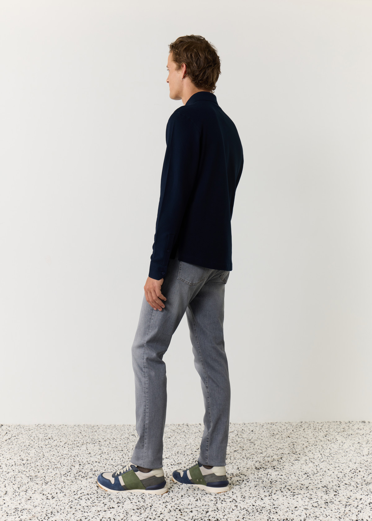 Jean skinny en coton stretch gris perle