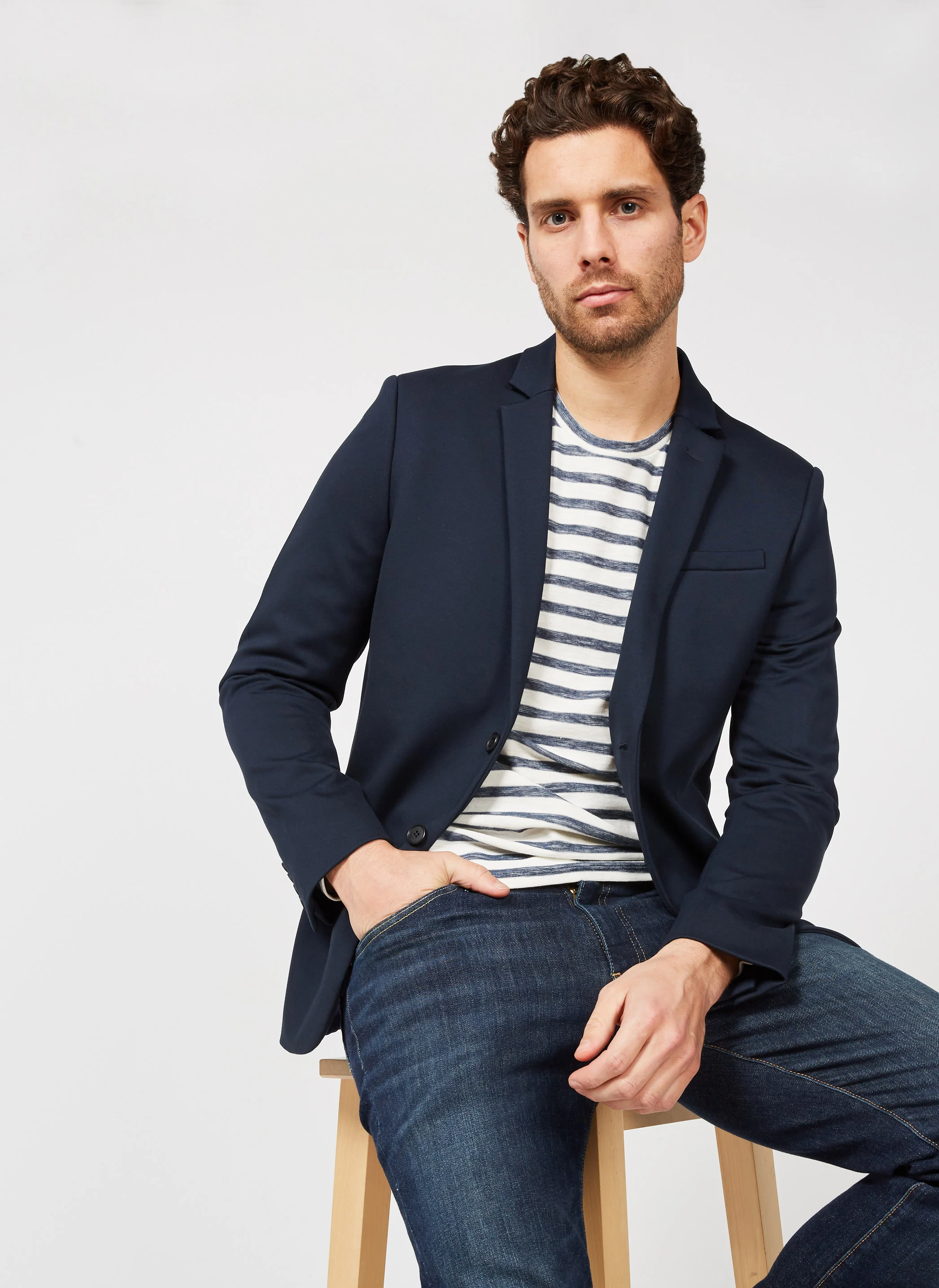 Veste de costume regular-fit | Bleu