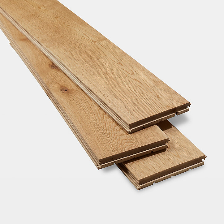 Parquet massif clipsable Ystad L en chêne huilé blond