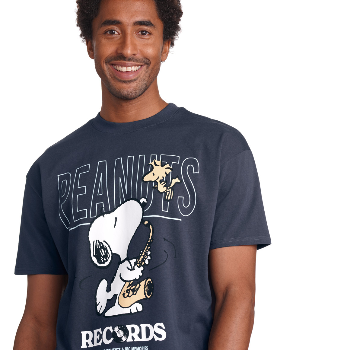 Jonas Nielsen Peanuts T-Shirt mit Print dunkelblau