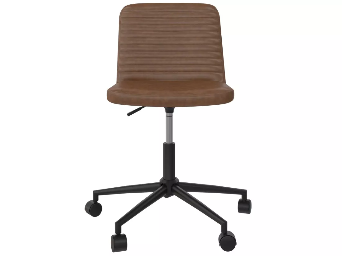 Corey | Chaise de bureau en simili cuir camel